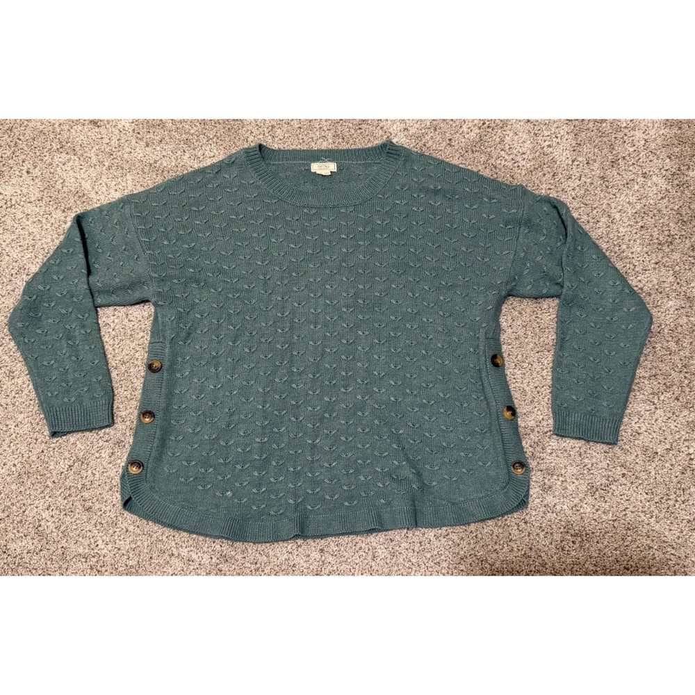 Fat Face UK Sea Foam Green Knit Crew Neck Sweater Womens USA 14 EUR 46 UK 18